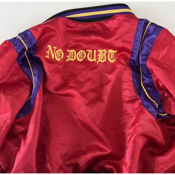 Vintage No Doubt Gwen Stefani Red Varsity Jacket  Women’s Sz L/XL Rock 90s READ! - Picture 12 of 16